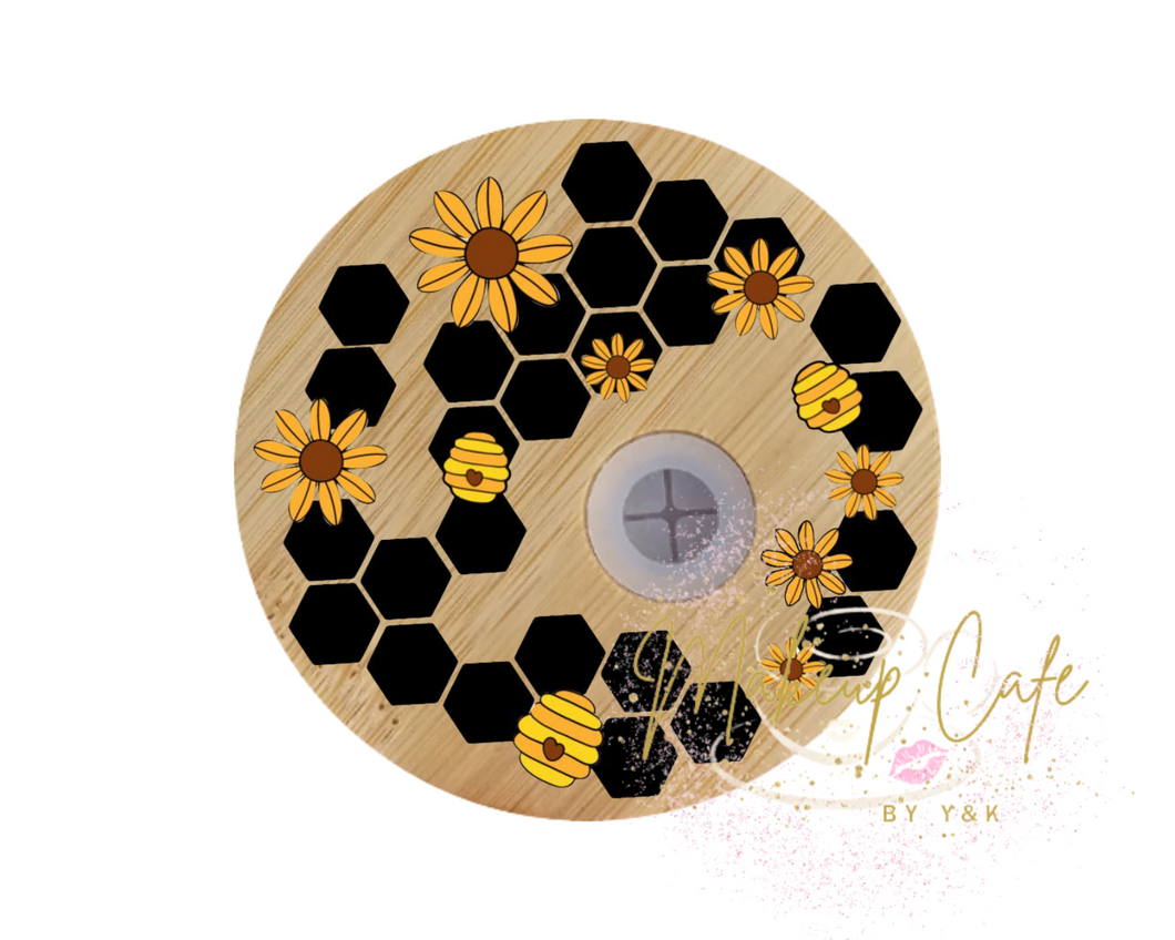 Lid Topper Bee Flowers