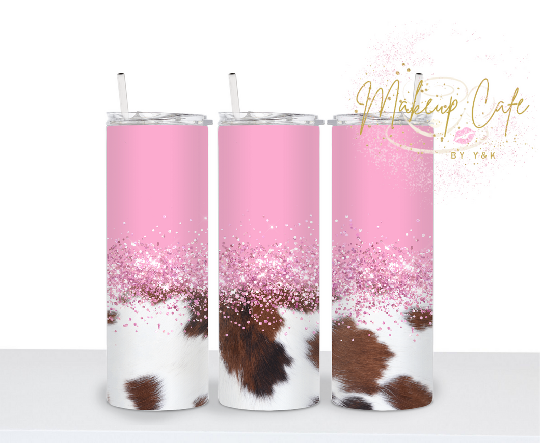 Pink/Cowgirl with Magical Glitter 20oz Tumbler