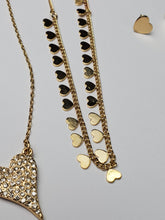 Load image into Gallery viewer, DOUBLE LAYER HEARTS NECKLACE WITH HEART EARRINGS
